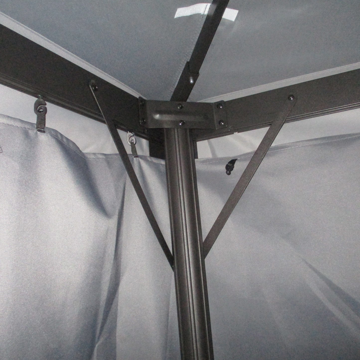 Outsunny 3 x 4m Aluminium Garden Gazebo, Marquee Canopy Shelter Pavilion Party Tent with Nets and Curtains for Garden and Deck, Dark Grey