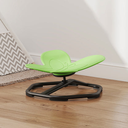 AIYAPLAY Butterfly-Shaped Kids Swivel Chair, Sensory Spinning Chair for Balance and Coordination Training, Green / Blue