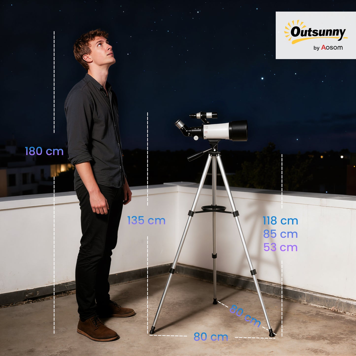Astronomy Telescope for Adults and Beginners with 70 mm Aperture, Carry Bag, White