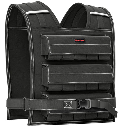 SPORTNOW 30KG Adjustable Weighted Vest with 30 Metal Weights, Adjustable Straps and Reflective Strips, for Men and Women Running Cardio