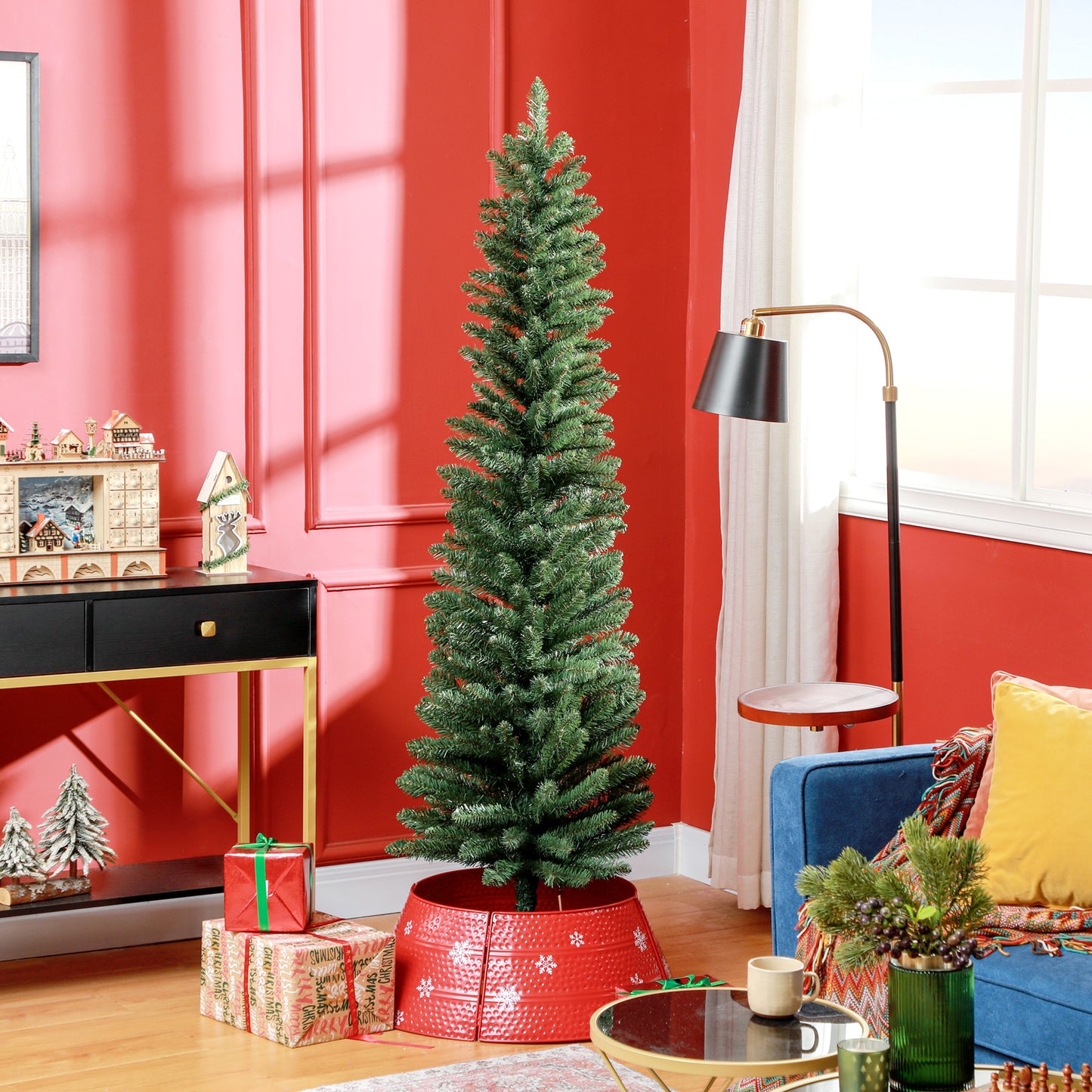 6ft Artificial Bare Pencil Christmas Tree - Green