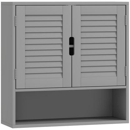 Bathroom Cabinet, Wall Mounted Storage Cabinet with Adjustable Shelves, 60 x 20 x 60 cm