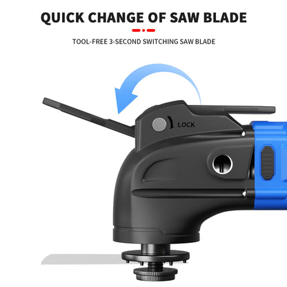 Cordless Oscillating Tool,2000 RPM Brushless Multifunction Tool with 4°,6 Speed,Saw Blades Sanding Papers,21V 1.5Ah Battery