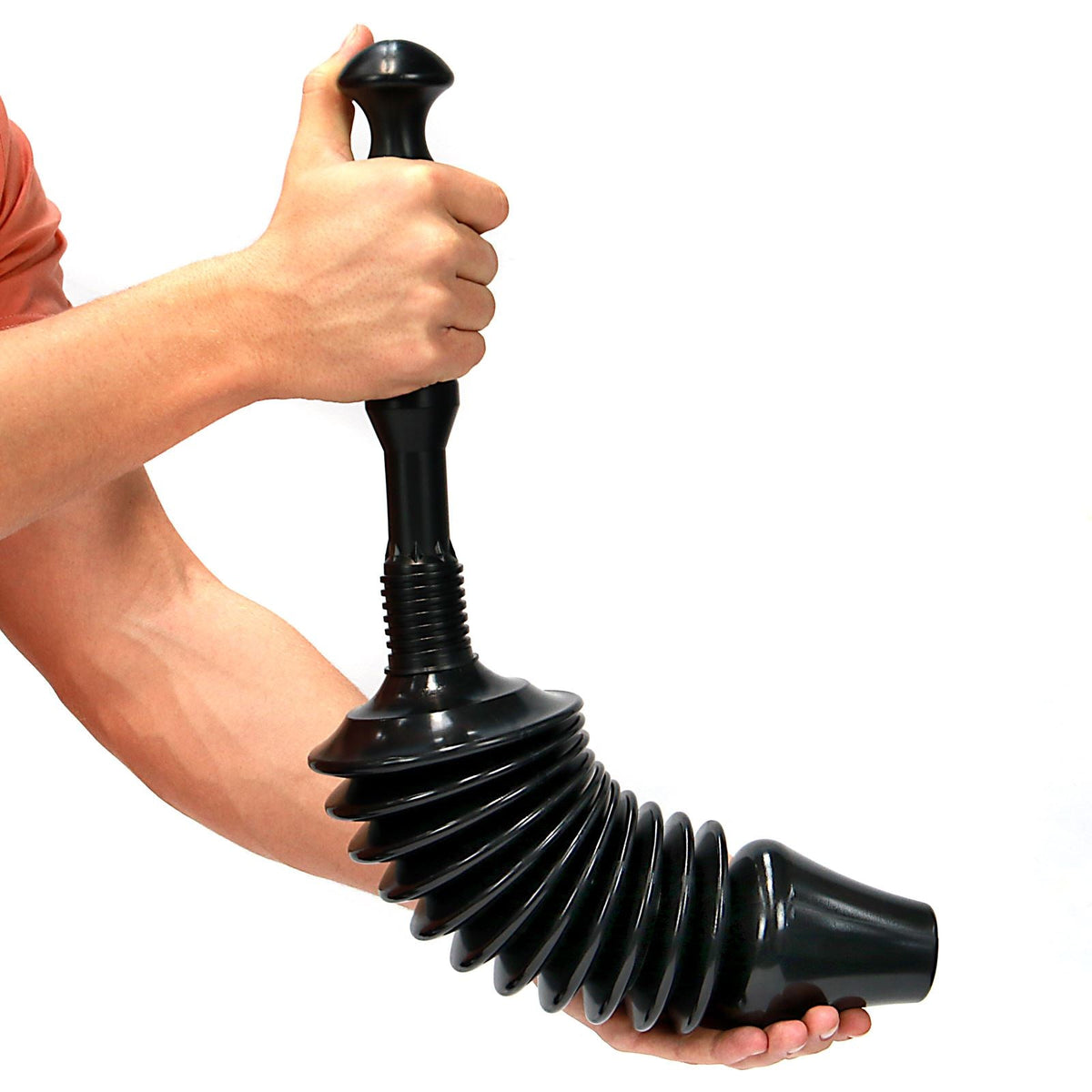 Pukkr Powerful Toilet Plunger | Water Pressure Concertina Head | 8x More Powerful | Handle 28cm | Assembled 62cm | Disassembles for Storage | Unblocks Toilets Fast | 2-Year Warranty