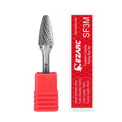 EZARC Tungsten Carbide Rotary Burr Bit 1PC Metalworking Double Cut Rotary File Milling Cutter Head Grinding Carbide Burr Tool