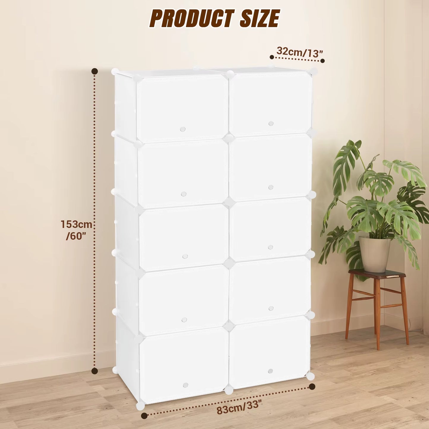 Shoe Storage Cabinet Layer Modular Plastic Shoe Rack, Cube Shoe Organizer, Dustproof and Waterproof, 40 Pairs of Shoes - 6/8/10