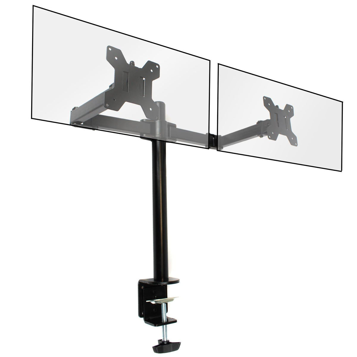 Maison & White Dual Arm Monitor Bracket | Steel | Fits 13–27" Screens | Max 9kg Per Screen | VESA Compatible | 360° Rotation | 45cm Height | 38.5cm Arm Extension | Cable Management | All Fixings Included | 2-Year Warranty