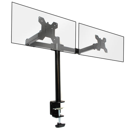 Maison & White Dual Arm Monitor Bracket | Steel | Fits 13–27" Screens | Max 9kg Per Screen | VESA Compatible | 360° Rotation | 45cm Height | 38.5cm Arm Extension | Cable Management | All Fixings Included | 2-Year Warranty