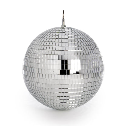 Pukkr 30cm Mirror Disco Ball with Hanging Hook | Polished Glass Facets | Lightweight | Indoor Outdoor | Birthdays Weddings Children's Parties | Home Decor Mood Lighting | 2-Year Warranty