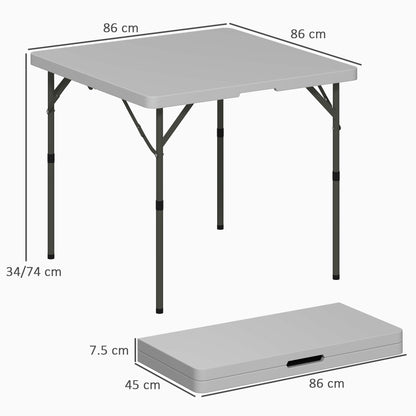 3ft Folding Camping Table, Heavy Duty Picnic Table with 2 Adjustable Height for Indoor Outdoor Garden, Party, BBQ, Dark Grey