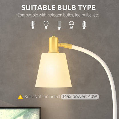 Floor Lamp for Living Room, Spotlight Reading Standing Lamp with Adjustable Height, Rocker on/off Switch, Indoor Task Lighting, White