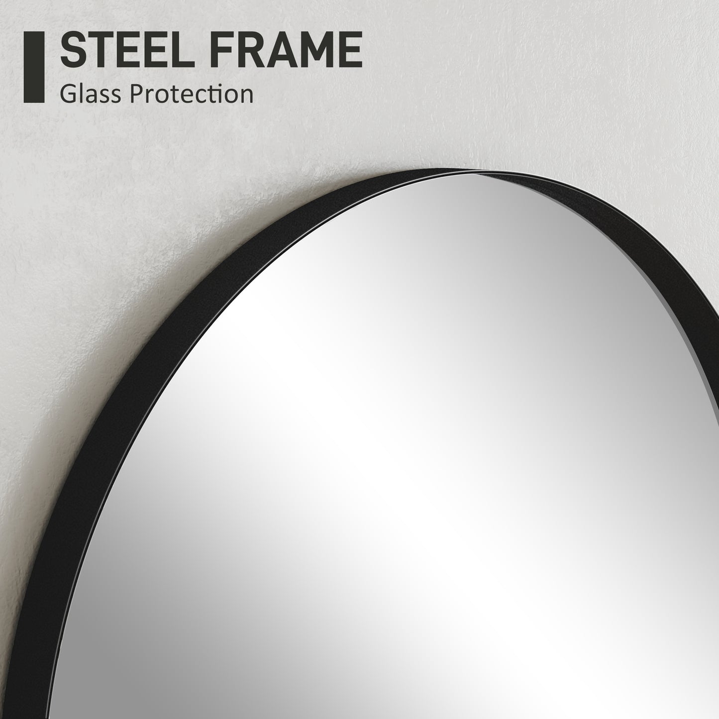 50 x 70cm Arched Home Mirror - Black