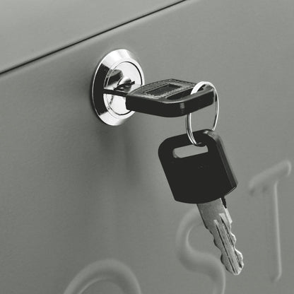 Maison & White Grey Galvanised Steel Wall Mounted Post Box | Lockable | 2 Keys | Overhanging Lid | Weather-Resistant | 37x25.5x9cm | Wall Fixings Included | 2-Year Warranty