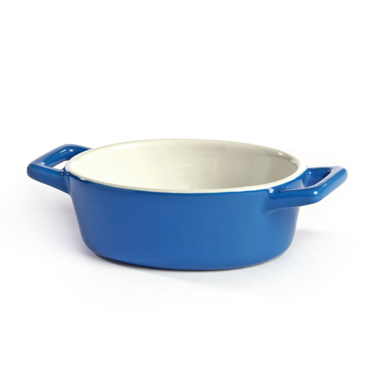 Maison & White Mini Ceramic Oven Dishes Set of 4 | Blue Red Orange Green | Carry Handles | Oven Microwave Freezer Dishwasher Safe to 200°C | 10x12x4cm | Casserole Tapas Pie | 2-Year Warranty