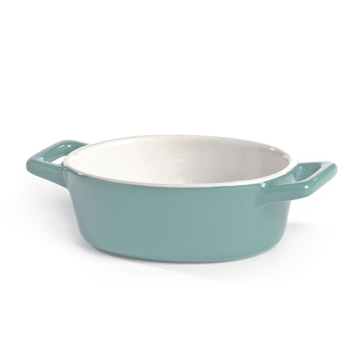 Maison & White Mini Ceramic Oven Dishes Set of 4 | Blue Red Orange Green | Carry Handles | Oven Microwave Freezer Dishwasher Safe to 200°C | 10x12x4cm | Casserole Tapas Pie | 2-Year Warranty