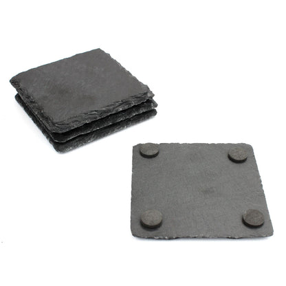 Maison & White Natural Slate Placemats & Coasters | 16 Piece Set | 8 Place Settings | 30 × 20cm Mats & 10cm Coasters
