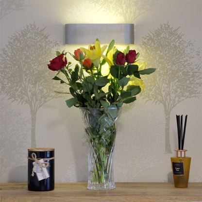 Maison & White Crystal Cut Glass Flower Vase 23cm | Watertight | Fresh & Faux Flowers | Candle Holder | Vintage Cut Glass Design | Light-Refracting Facets | Table Centrepiece | 23x12.5cm | 2-Year Warranty