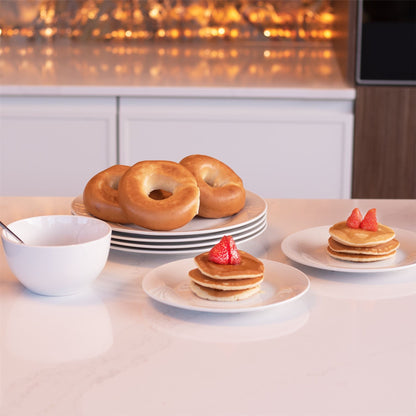 Maison & White 16-Piece White Porcelain Dinner Set | AB-Grade Porcelain | High-Temp Glaze | Serves 4 | 4 Mugs 4 Side Plates 4 Dinner Plates 4 Bowls | Microwave Dishwasher Safe | 2-Year Warranty