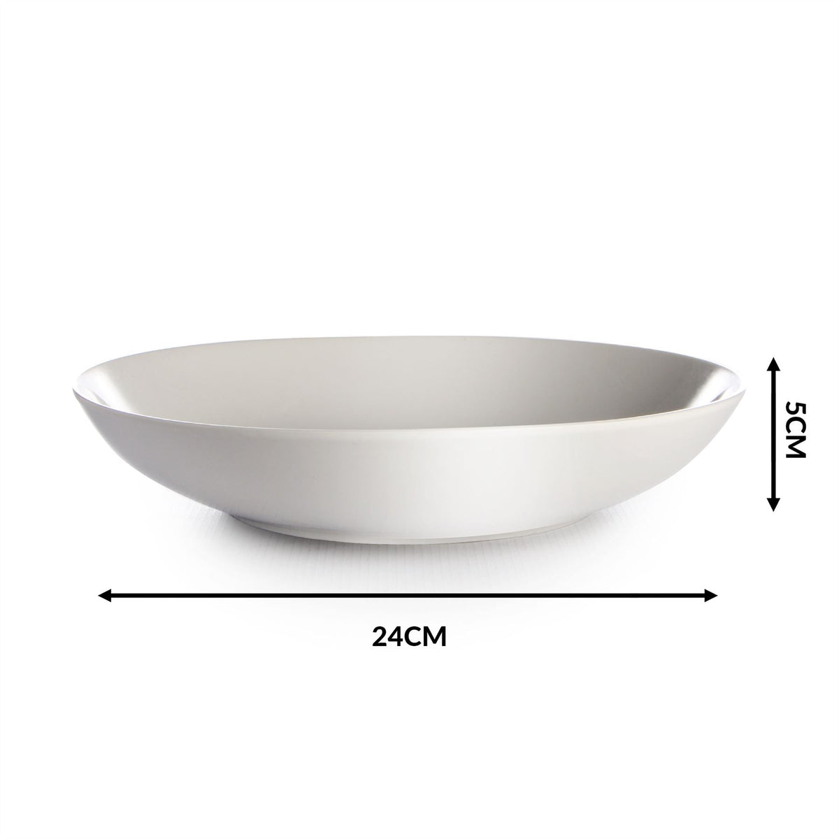 Maison & White Porcelain Pasta Bowls | Set of 4 | 24cm White Glazed Serving Bowls | Microwave, Oven & Dishwasher Safe