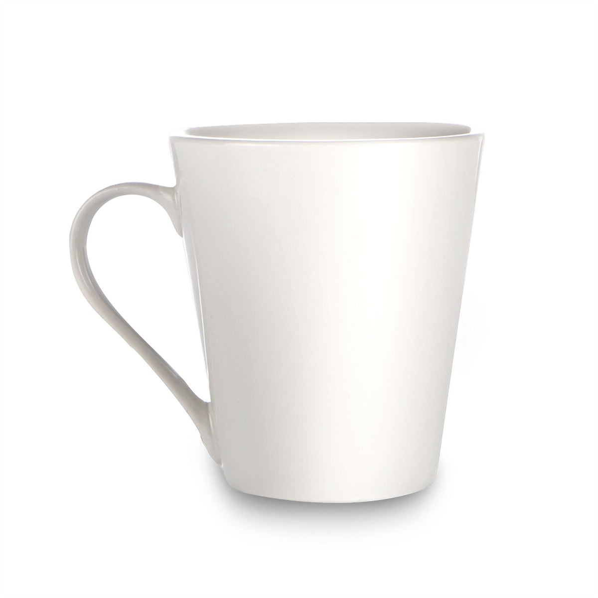 Maison & White White Porcelain Coffee Mugs | Set of 12 | 285ml Stackable Tea Cups | Dishwasher & Microwave Safe