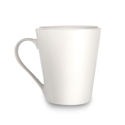 Maison & White White Porcelain Coffee Mugs | Set of 12 | 285ml Stackable Tea Cups | Dishwasher & Microwave Safe