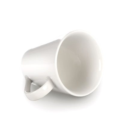 Maison & White White Porcelain Coffee Mugs | Set of 12 | 285ml Stackable Tea Cups | Dishwasher & Microwave Safe