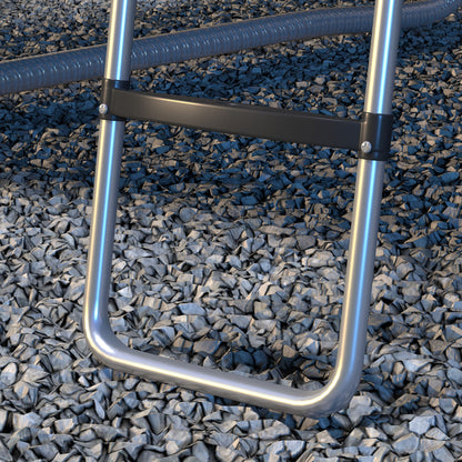 Galvanised Steel Trampoline Ladder, 2 Steps/3 Steps Outdoor Trampoline Accessories for 6ft, 8ft, 10ft, 12ft, 13ft, 14ft, 16ft Trampoline, 110L x 32Wcm,