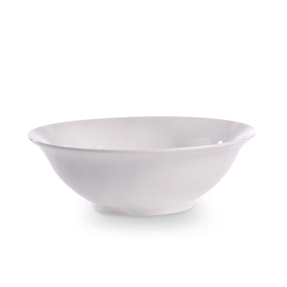 Maison & White White Porcelain Serving Bowls | Set of 4 | 25cm Curved Salad & Pasta Bowls | Dishwasher Safe