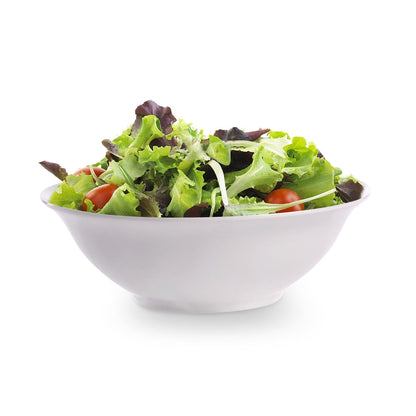 Maison & White White Porcelain Serving Bowls | Set of 4 | 25cm Curved Salad & Pasta Bowls | Dishwasher Safe