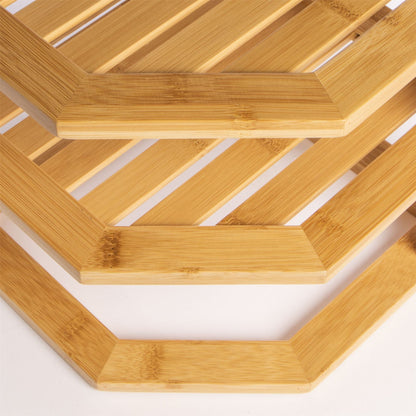 Maison & White Bamboo 3 Tier Corner Shelf | 26x26x5cm Each Tier | 10cm Clearance | Kitchen Cupboard Worktop Sideboard Desk | Plates Mugs Books | Assembly Required | 2-Year Warranty