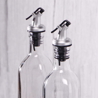 Maison & White Oil & Vinegar Dispenser Bottles 500ml Set of 4 | Tall Glass Body | Lever-Release Snap Lid | 310x55x55mm | Oils Vinegars Sauces Syrups | Kitchen & Dining Table | 2-Year Warranty