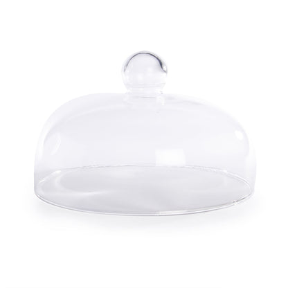 Maison & White White Ceramic Cake Stand with Glass Dome | 26.5cm Pedestal Display | For Cakes up to 24cm