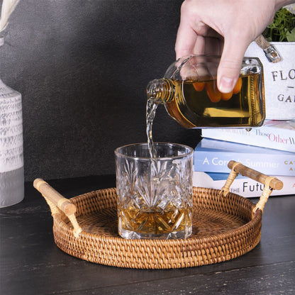 Pukkr Glass Flask Bottles with Screw Lids | Set of 10 | 350ml Each | Thick Clear Glass | Traditional Flask Design | Homemade Spirits Gin Vodka | Gifts & Wedding Favours | 2-Year Warranty