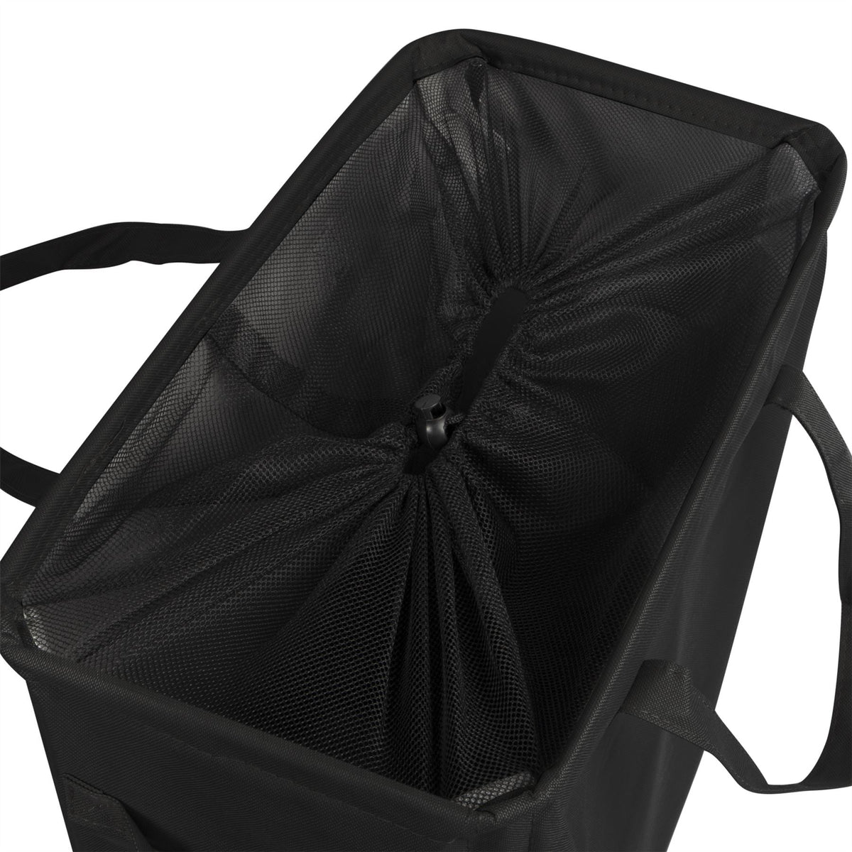 Maison & White 45L Slim Laundry Basket with Handles | Black 600D Polyester | Fibre Rod Frame | Folds Flat | 53.3x38.6x21.6cm | Bedroom Utility Toy Box Storage | 2-Year Warranty