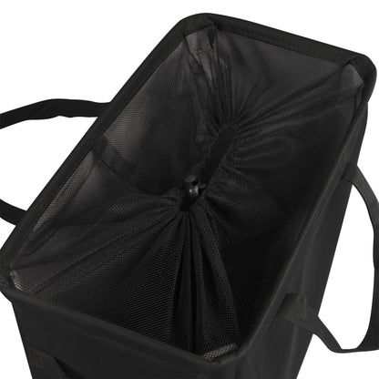 Maison & White 45L Slim Laundry Basket with Handles | Black 600D Polyester | Fibre Rod Frame | Folds Flat | 53.3x38.6x21.6cm | Bedroom Utility Toy Box Storage | 2-Year Warranty