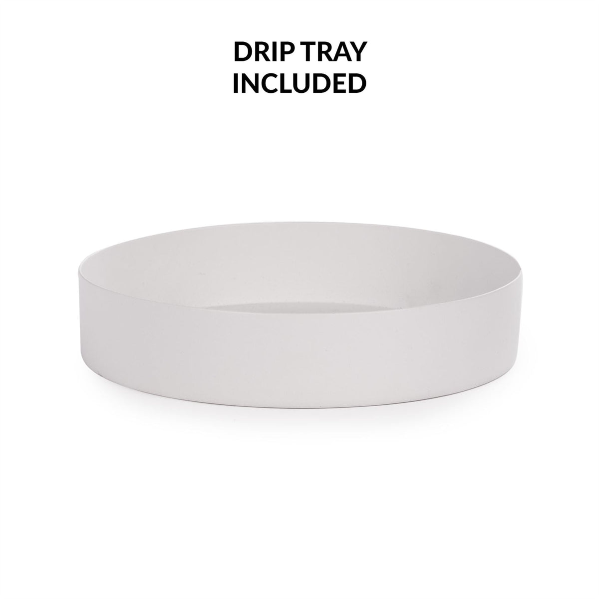 Maison & White Round White Metal Umbrella Stand | Powder-Coated Iron | Laser-Cut Design | Removable Drip Tray | 4 Hooks | 49.2x21cm | Rust Resistant | 2-Year Warranty