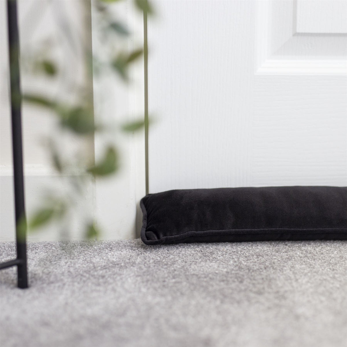 Pukkr Draught Excluders Set of 2 Black | Microfibre | 84cm Long | Fits Doors & Windows | No Assembly | Energy Saving | Reduces Heat Loss | 2-Year Warranty