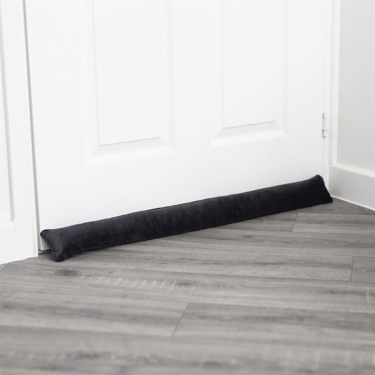 Pukkr Draught Excluders Set of 2 Black | Microfibre | 84cm Long | Fits Doors & Windows | No Assembly | Energy Saving | Reduces Heat Loss | 2-Year Warranty