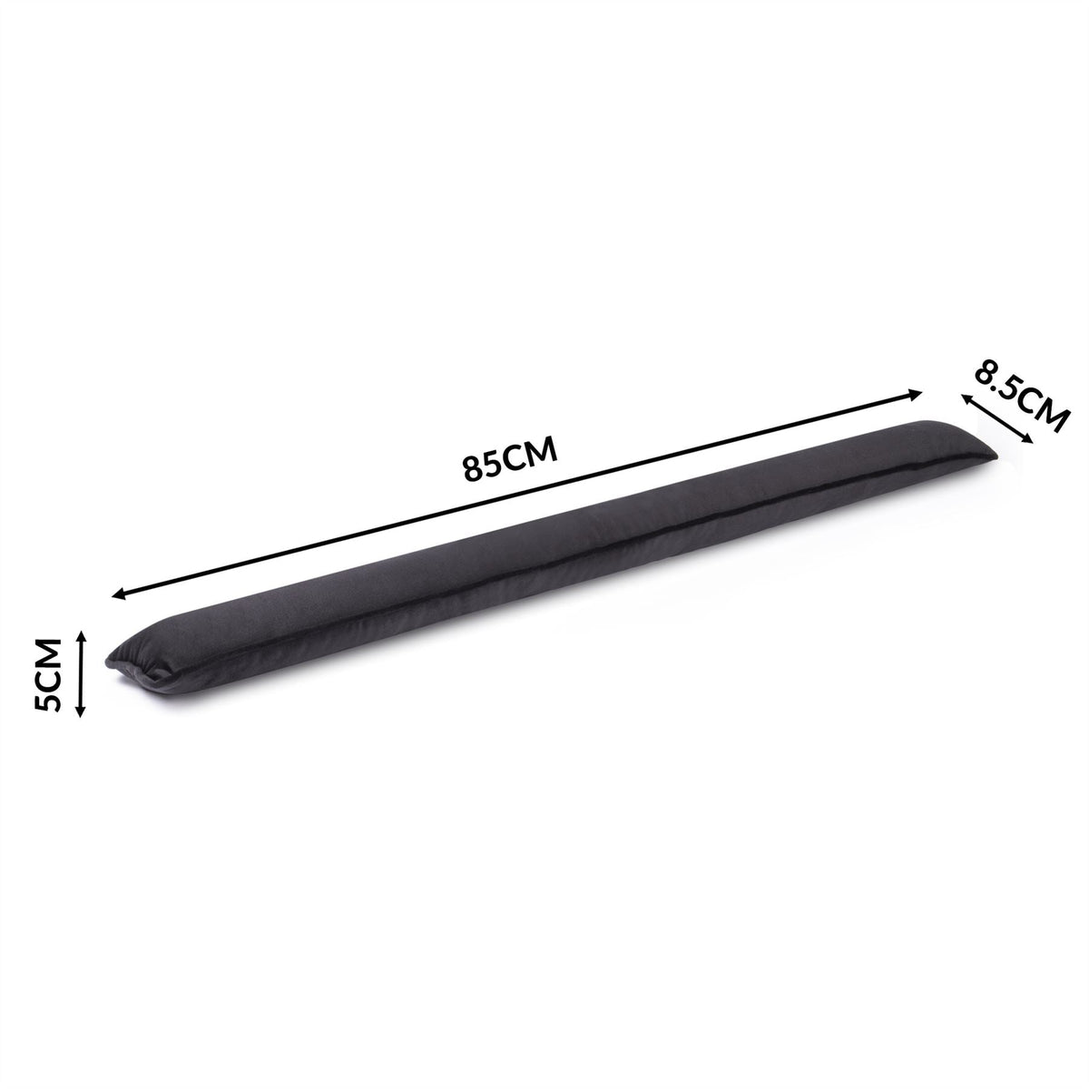 Pukkr Draught Excluders Set of 2 Black | Microfibre | 84cm Long | Fits Doors & Windows | No Assembly | Energy Saving | Reduces Heat Loss | 2-Year Warranty