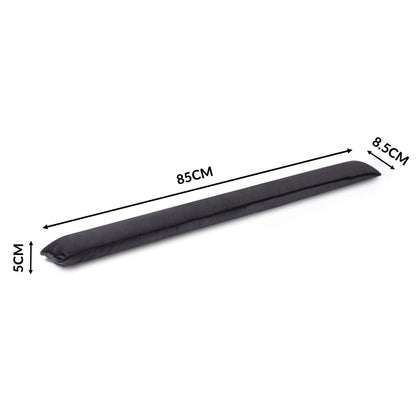 Pukkr Draught Excluders Set of 2 Black | Microfibre | 84cm Long | Fits Doors & Windows | No Assembly | Energy Saving | Reduces Heat Loss | 2-Year Warranty