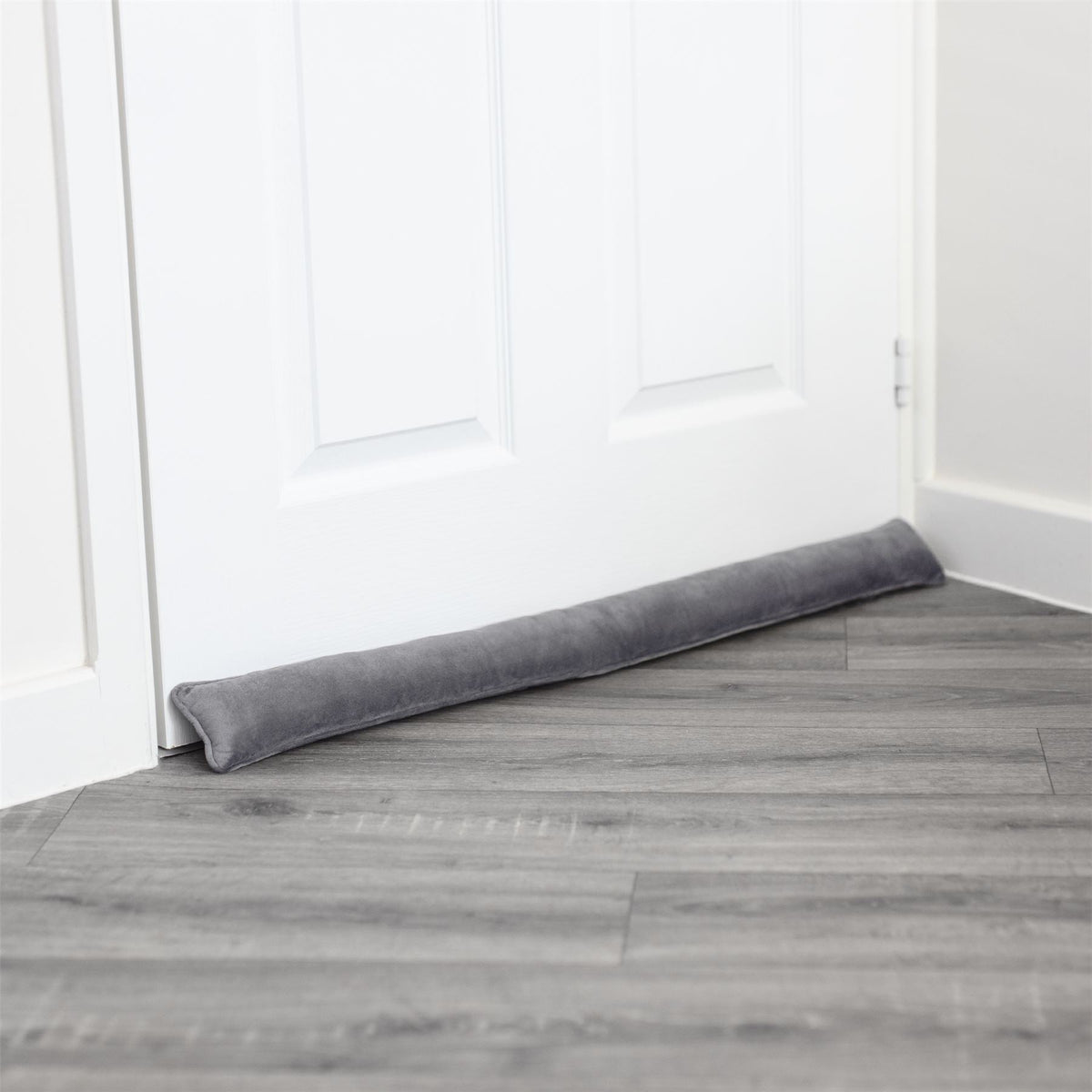 Pukkr Draught Excluders | Set of 2 | Grey Microfibre | 84x5x5cm Each | Door Bottom Window Sill Floor Gap | No Assembly | Energy-Saving Heat Retention | 2-Year Warranty