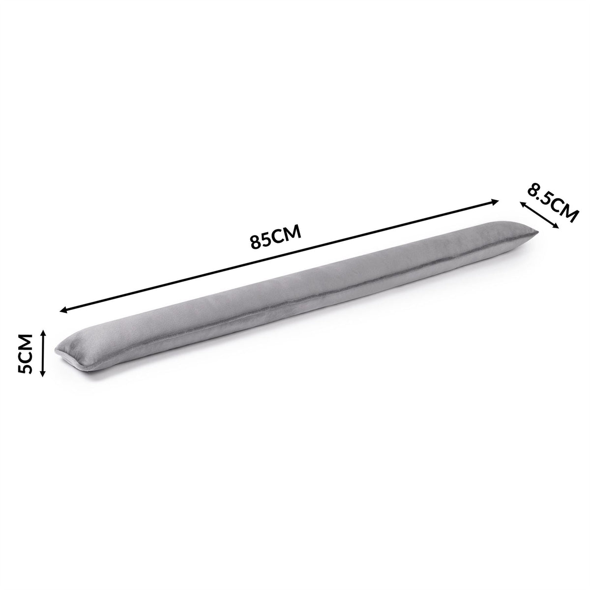 Pukkr Draught Excluders | Set of 2 | Grey Microfibre | 84x5x5cm Each | Door Bottom Window Sill Floor Gap | No Assembly | Energy-Saving Heat Retention | 2-Year Warranty