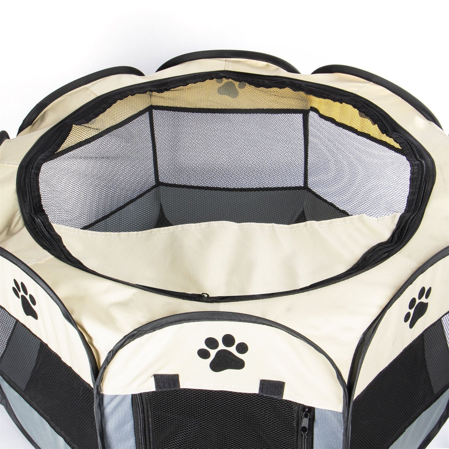 Portable Pop-Up Pet Playpen | 8-Panel | Zip Door | Removable Top | 600D Oxford Cloth & Mesh | 45x66cm Open | Folds Flat | Carry Bag | Indoor & Outdoor