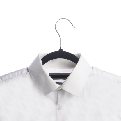Maison & White Velvet Coat Hangers | Black Pack of 50 | Slimline 45cm Flocked Clothes Hangers | Trouser Bar & Shoulder Notches