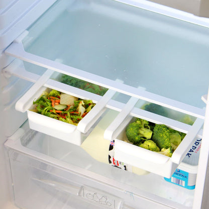 Pukkr Fridge Storage Drawers | Pack of 4 | BPA-Free Plastic | 16x15x7cm | Adjustable Arms | Drainage Holes | Hand Wash | 2-Year Warranty