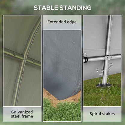 Outsunny 3 x 3(m) Garden Storage Tent, Heavy Duty Outdoor Shed, Waterproof Portable Shed Storage Shelter with Galvanised Steel Frame