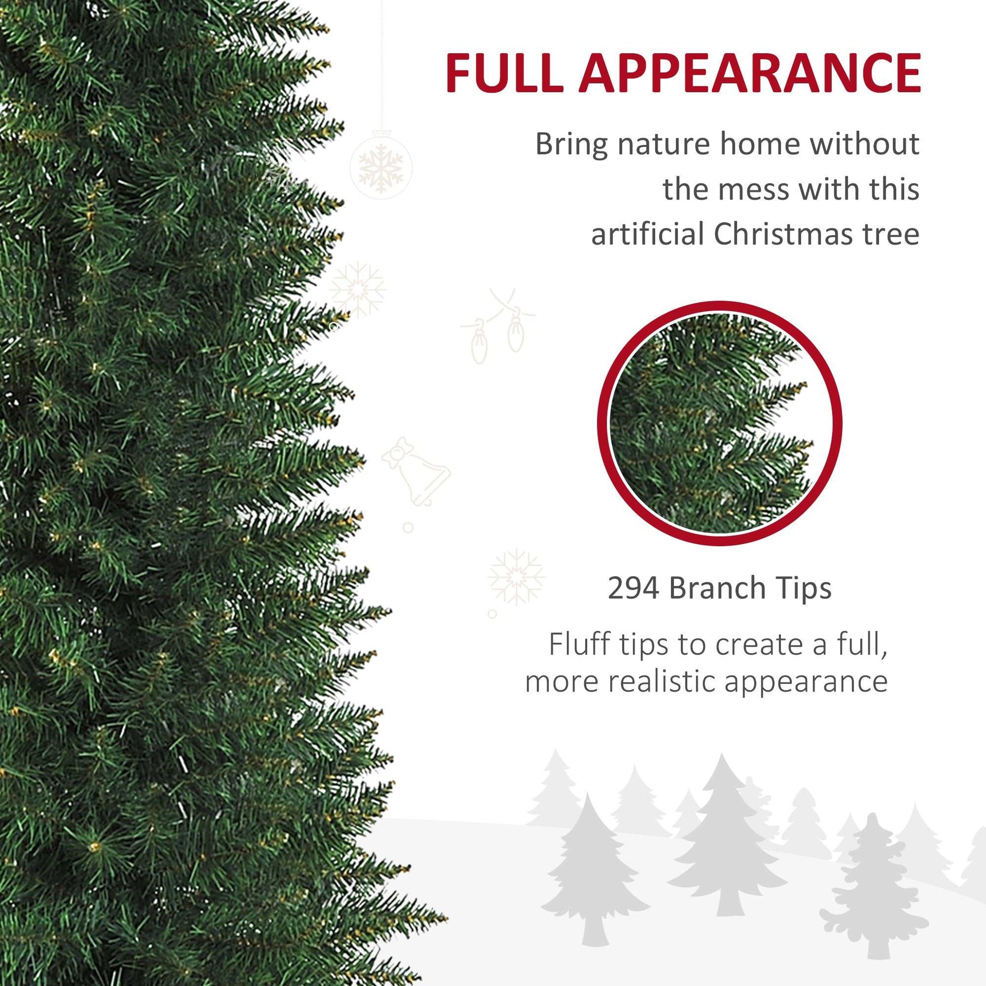 1.5m Artificial Christmas Pine Tree With Plastic Stand-Green