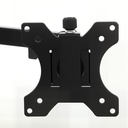 Dual Monitor Stand | 2 Screens up to 32 Inch | Height Adjustable, Tilt, Swivel & 360° Rotation | 20kg Capacity | Black Steel