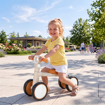 Kids Balance Bike No Pedal | Foldable Design | Adjustable Seat & 3-Position Handlebar | 135° Steering | Quiet EVA Wheels | Soft PU Seat | Lightweight Aluminium Frame | 25kg | 57x28.5x40cm | Ages 12–36 Months | White & Pink