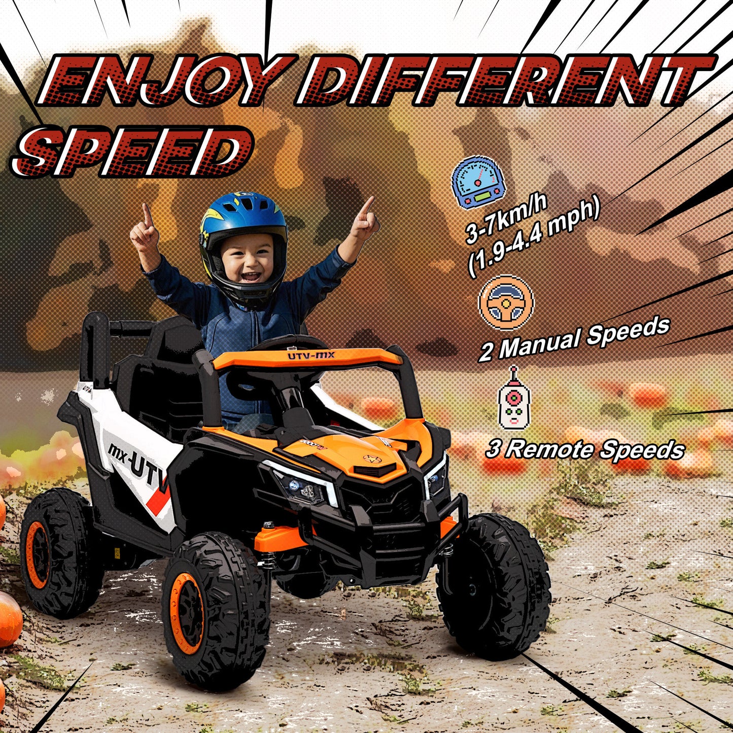 AIYAPLAY 12V Kids Ride On Car with Remote Control, Kids Electric Car with Suspension System, Music, for Ages 3-5 Years